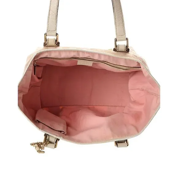 Gucci Pink Monogram Coated Canvas Medium Jolicoeur Tote Pink (Authentic - Picture 4 of 4